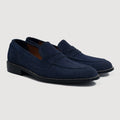 Baxton Blau Suede Leder-Loafer für Herren