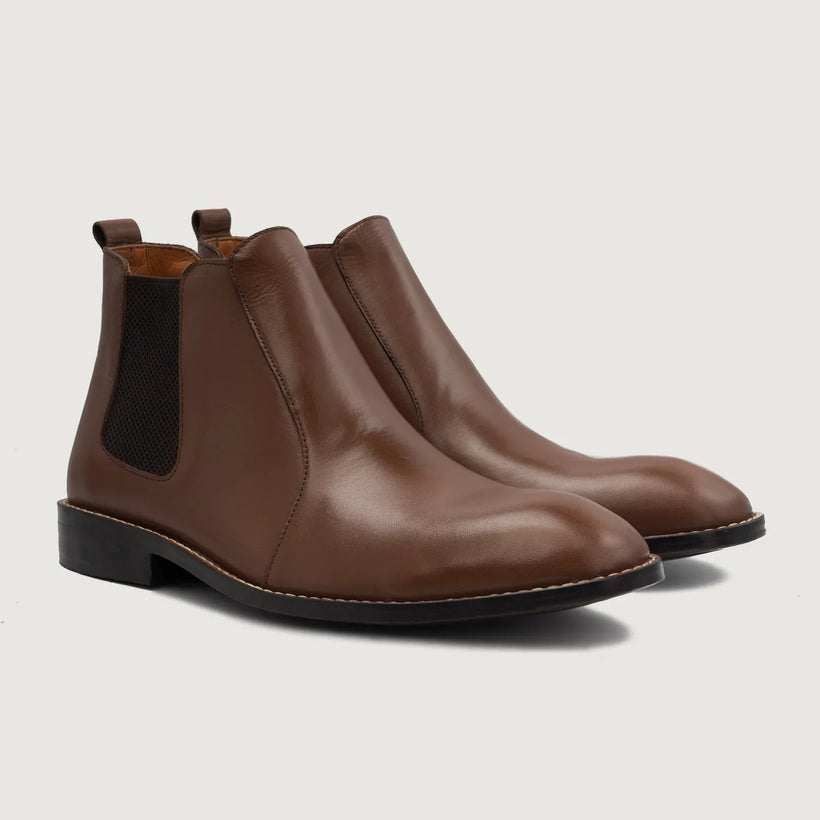 Clarkson Chelsea Braun Lederstiefel für Herren