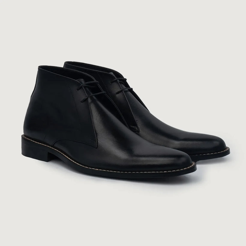 Corry Chukka Schwarz Lederstiefel für Herren