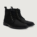 Knight Derby Schwarz Nubuck Lederstiefel für Herren