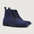 Knight Derby Midnight Blau Suede Lederstiefel für Herren