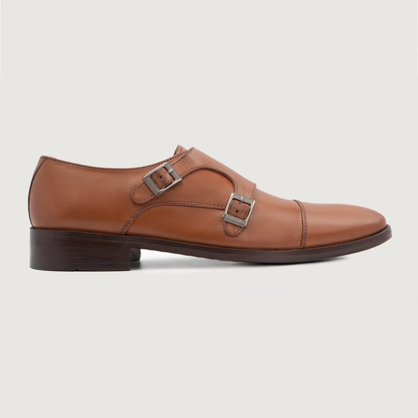 Boston Double Monk Strap Hellbraun Leather Shoes für Herren