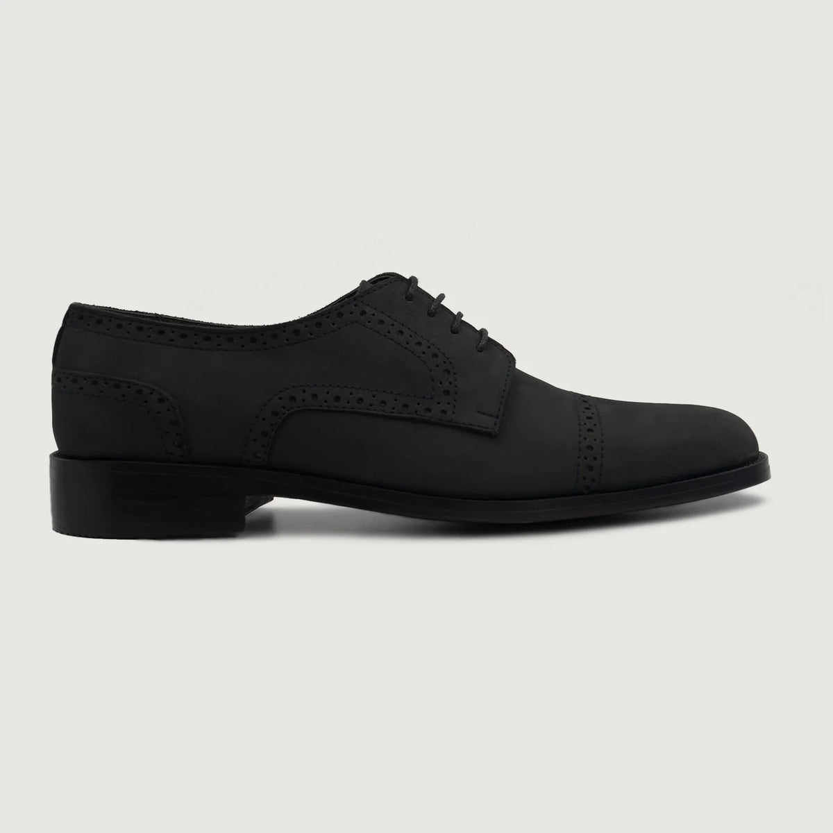 Black Full-Grain leather Shoes - Rahmengenähte Goodyear-Welt-Konstruktion & vordere Zehenkappe