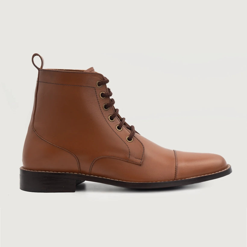 Knight Derby Hellbraun Lederstiefel für Herren