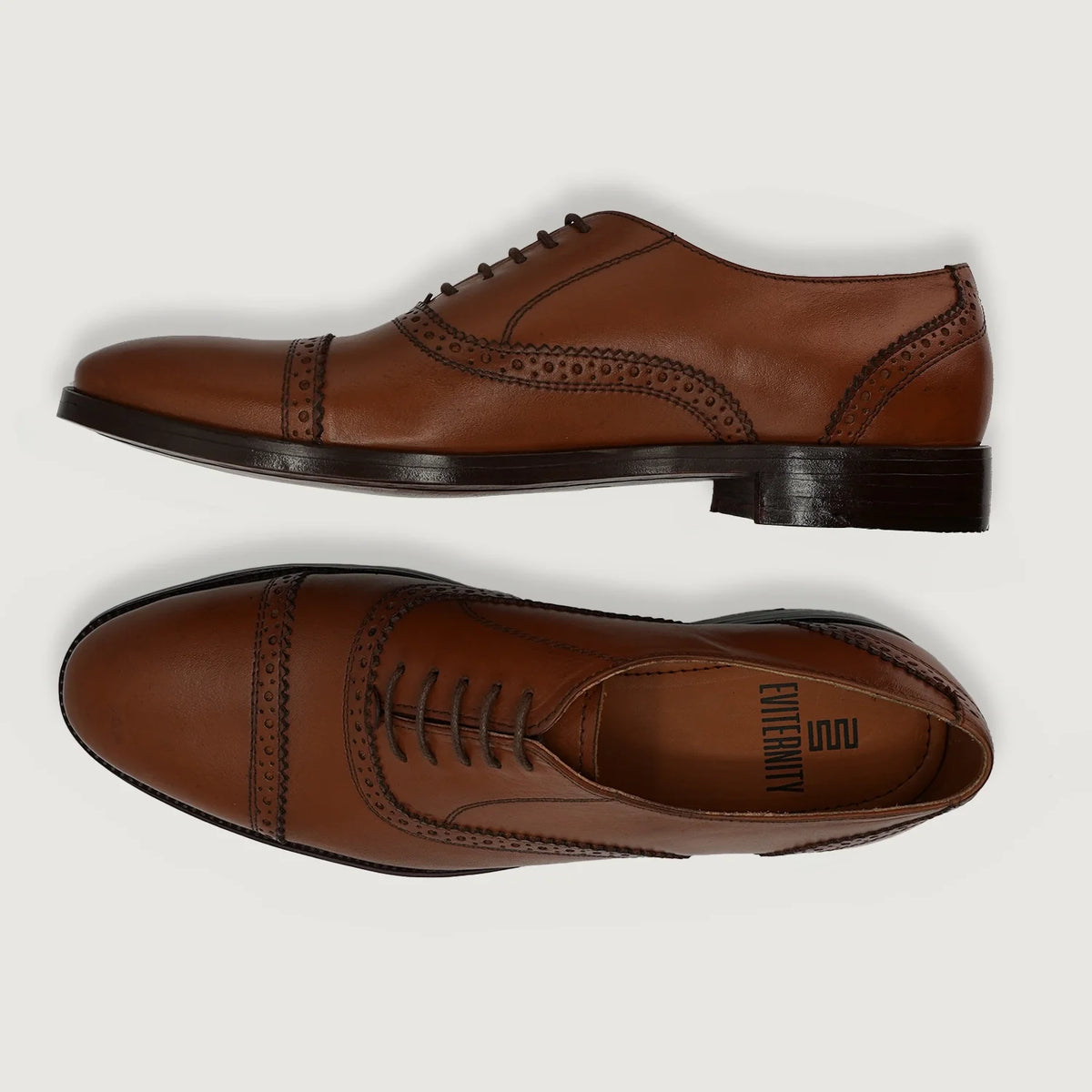 Grauson Brogues Oxford Hellbraun Lederschuhe für Herren For Men - Verstärkte Fersenkappe & präzise Doppelnaht