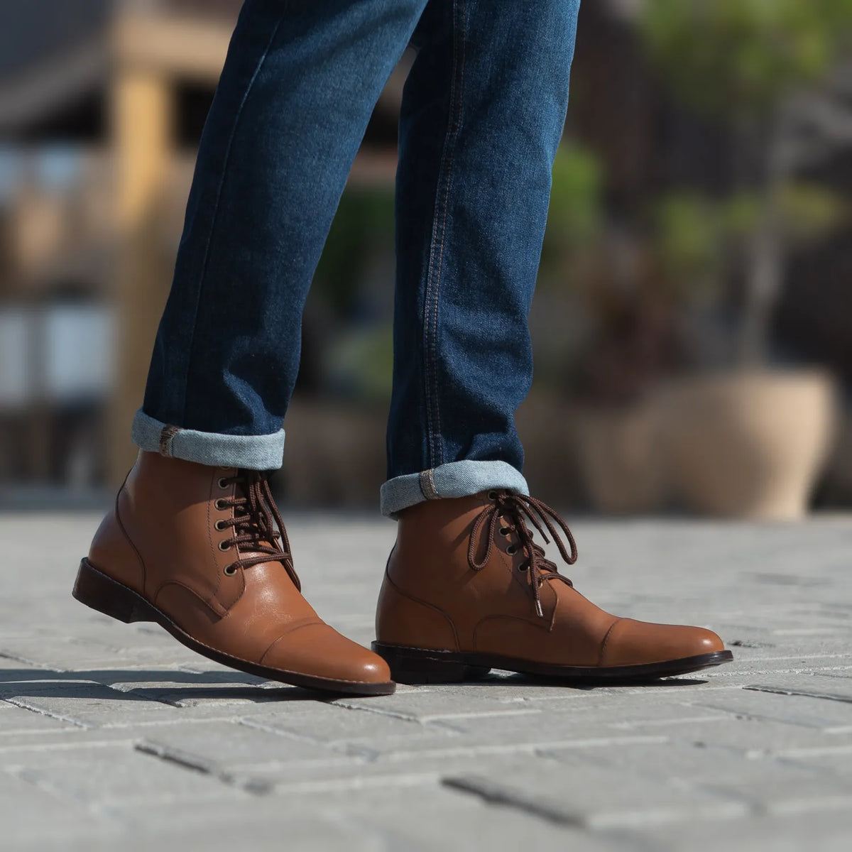 Styled On-Foot Perspective Demonstrating Ankle Fit & Silhouette on Model