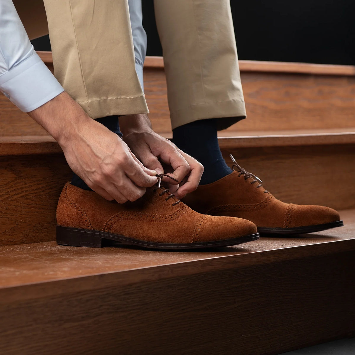 Orlaven Grauson Brogues Oxford Braun Suede Lederschuhe für Herren footwear image 9