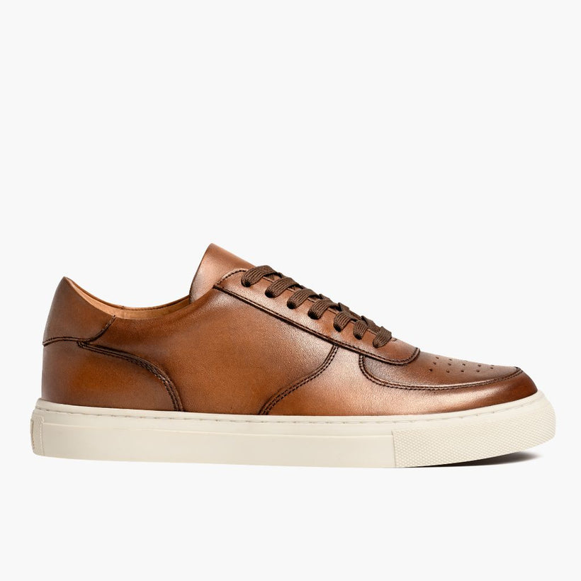 Court Toffee-Braun x Off-Weiß Leder-Sneaker für Herren
