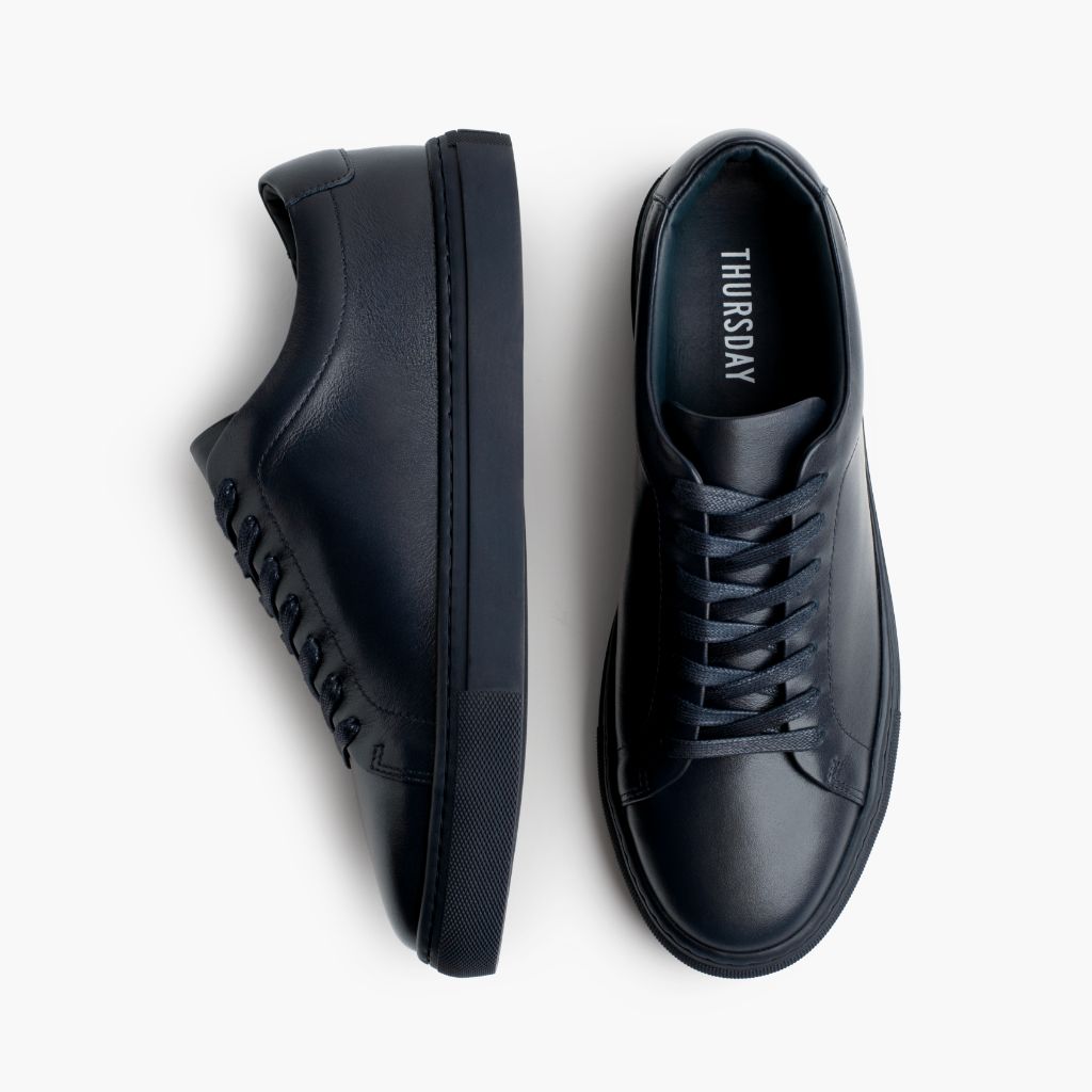 Encore Navy Leder-Sneaker für Herren - Verstärkte Fersenkappe & präzise Doppelnaht