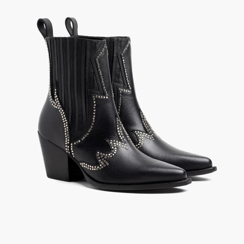 Icon Schwarz Leather Boots für Damen