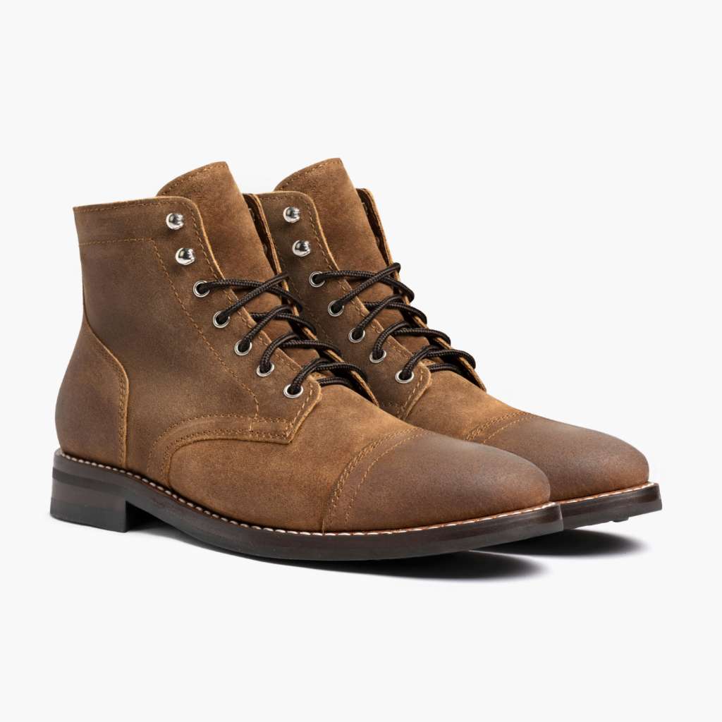 Captain Safari-Beige Lederstiefel für Herren in Classic Full-Grain Leather - Seitenansicht | Online Kaufen