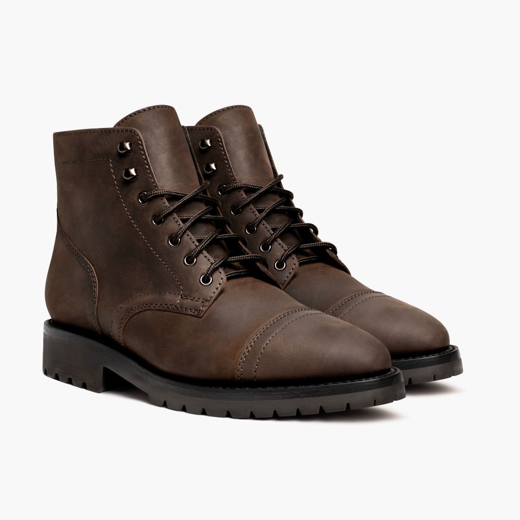Captain StormKing® Tabakbraun Lederstiefel für Herren in Classic Full-Grain Leather - Seitenansicht | Online Kaufen