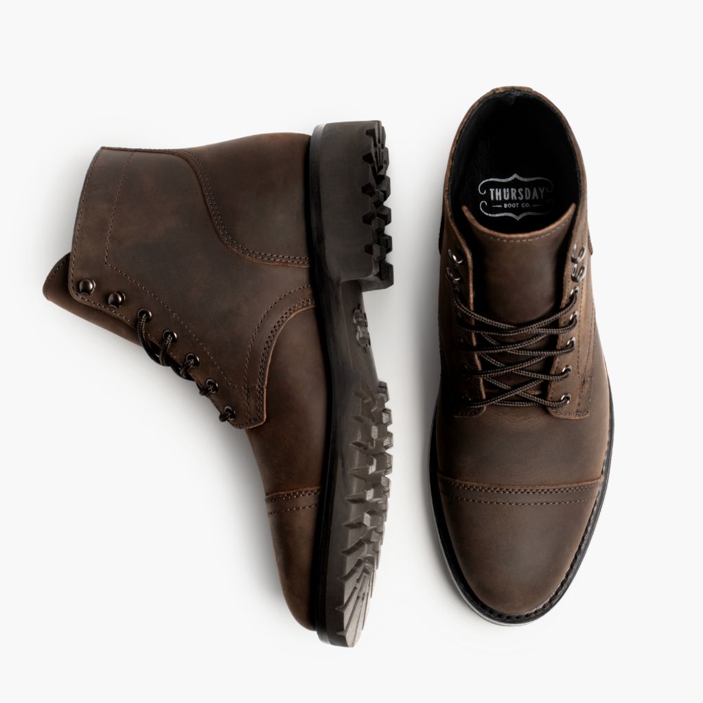 Captain StormKing® Tabakbraun Lederstiefel für Herren - Verstärkte Fersenkappe & präzise Doppelnaht