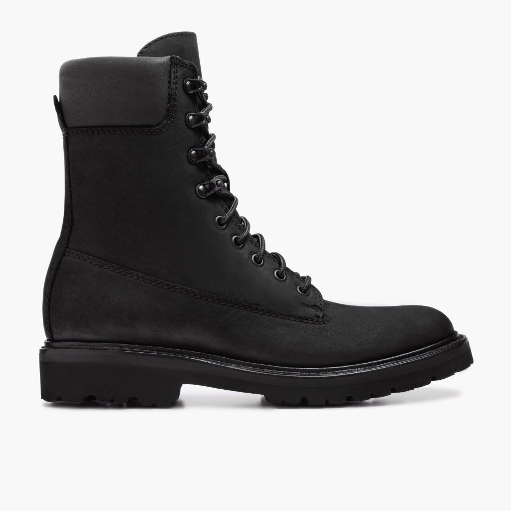 Explorer Mattschwarz Lederstiefel für Herren - Rahmengenähte Goodyear-Welt-Konstruktion & vordere Zehenkappe