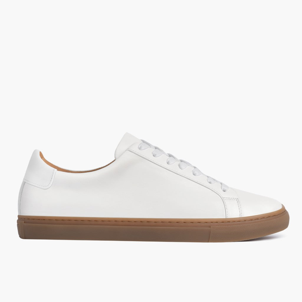 White Full-Grain leather Sneakers - Rahmengenähte Goodyear-Welt-Konstruktion & vordere Zehenkappe