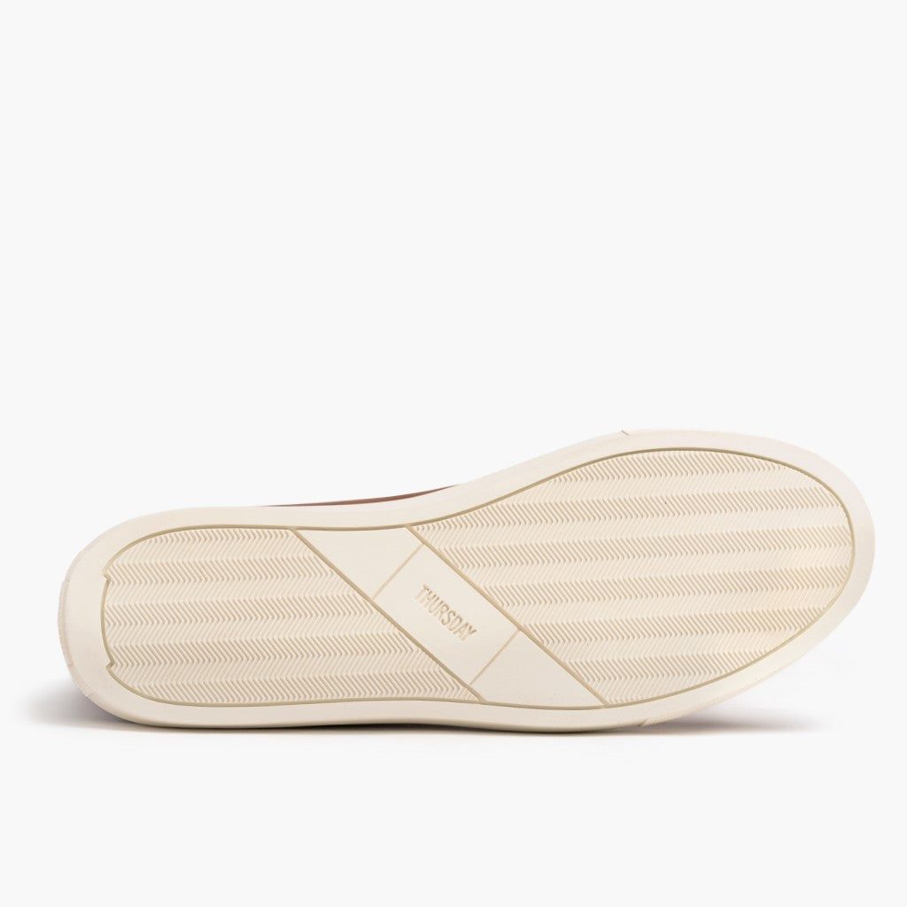 High-Traction Rubber Outsole & Lug Tread Pattern on Premier High Top Toffee-Braun Leder-Sneaker für Herren For Men