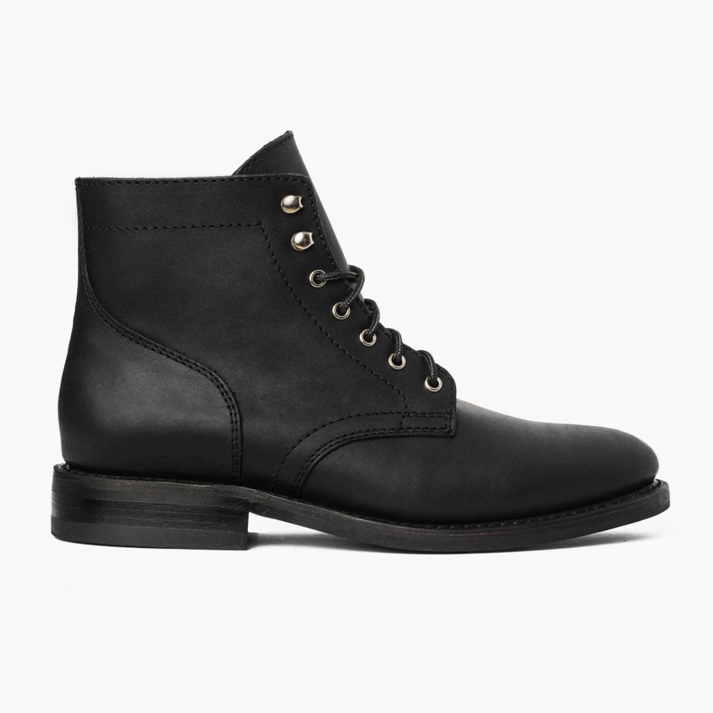 Black Full-Grain leather Boots - Rahmengenähte Goodyear-Welt-Konstruktion & vordere Zehenkappe