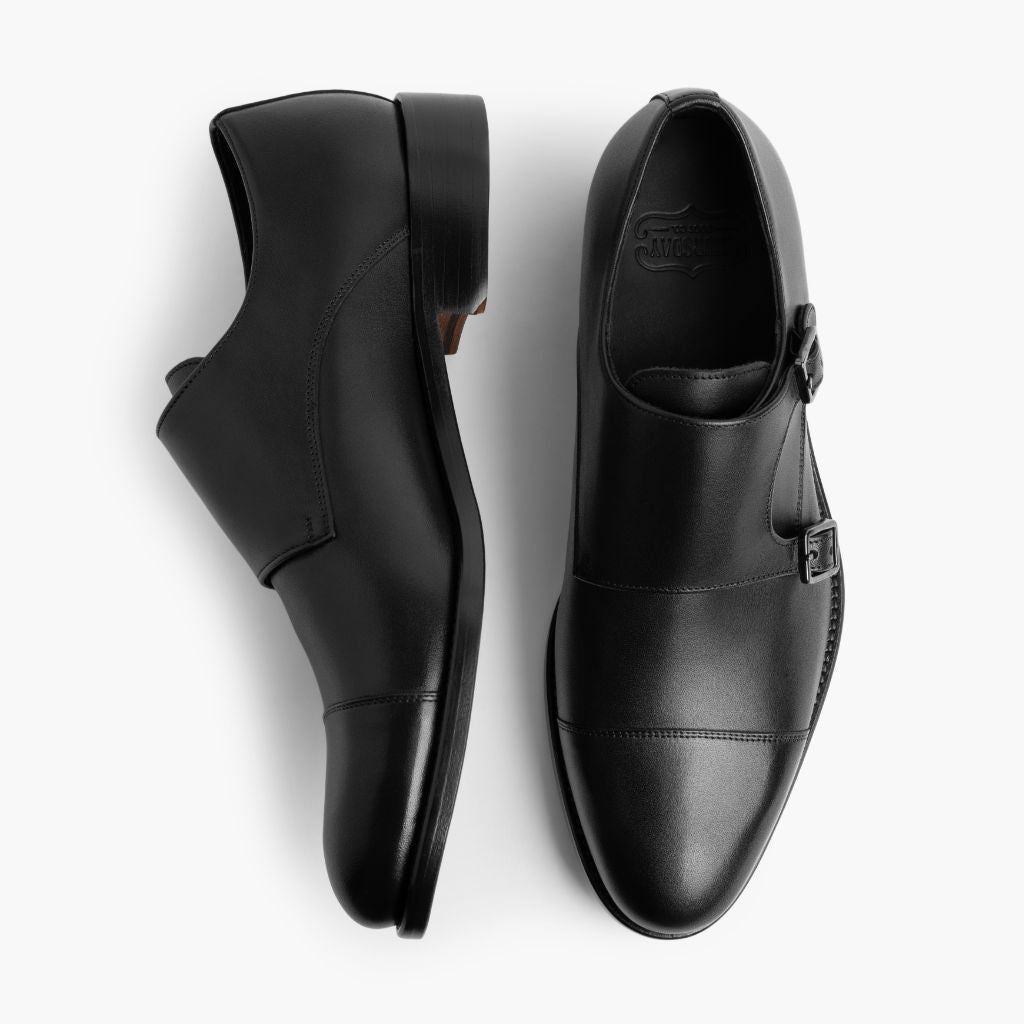 Saint Schwarz Leder-Loafer für Herren For Men - Verstärkte Fersenkappe & präzise Doppelnaht