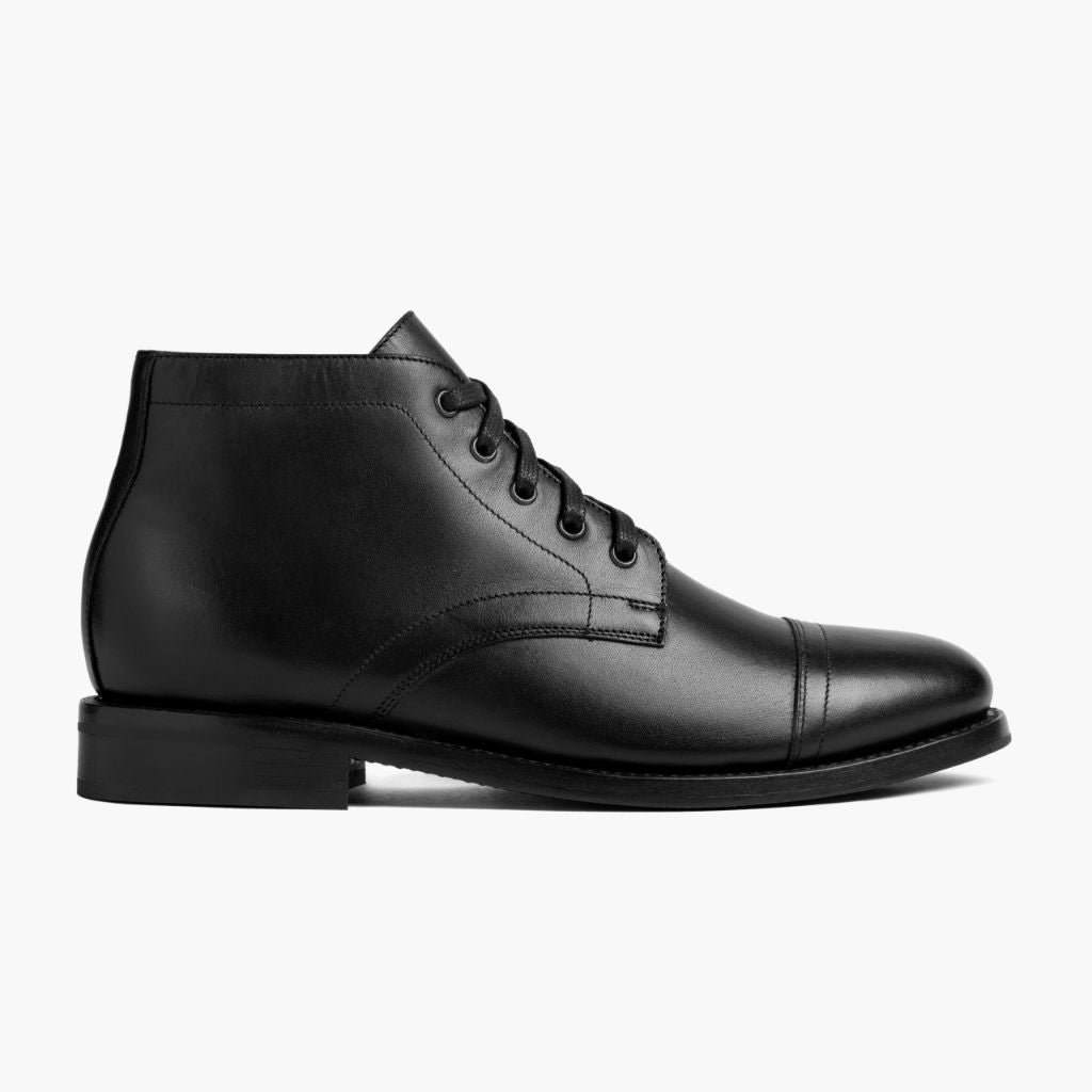 Black Full-Grain leather Boots - Rahmengenähte Goodyear-Welt-Konstruktion & vordere Zehenkappe
