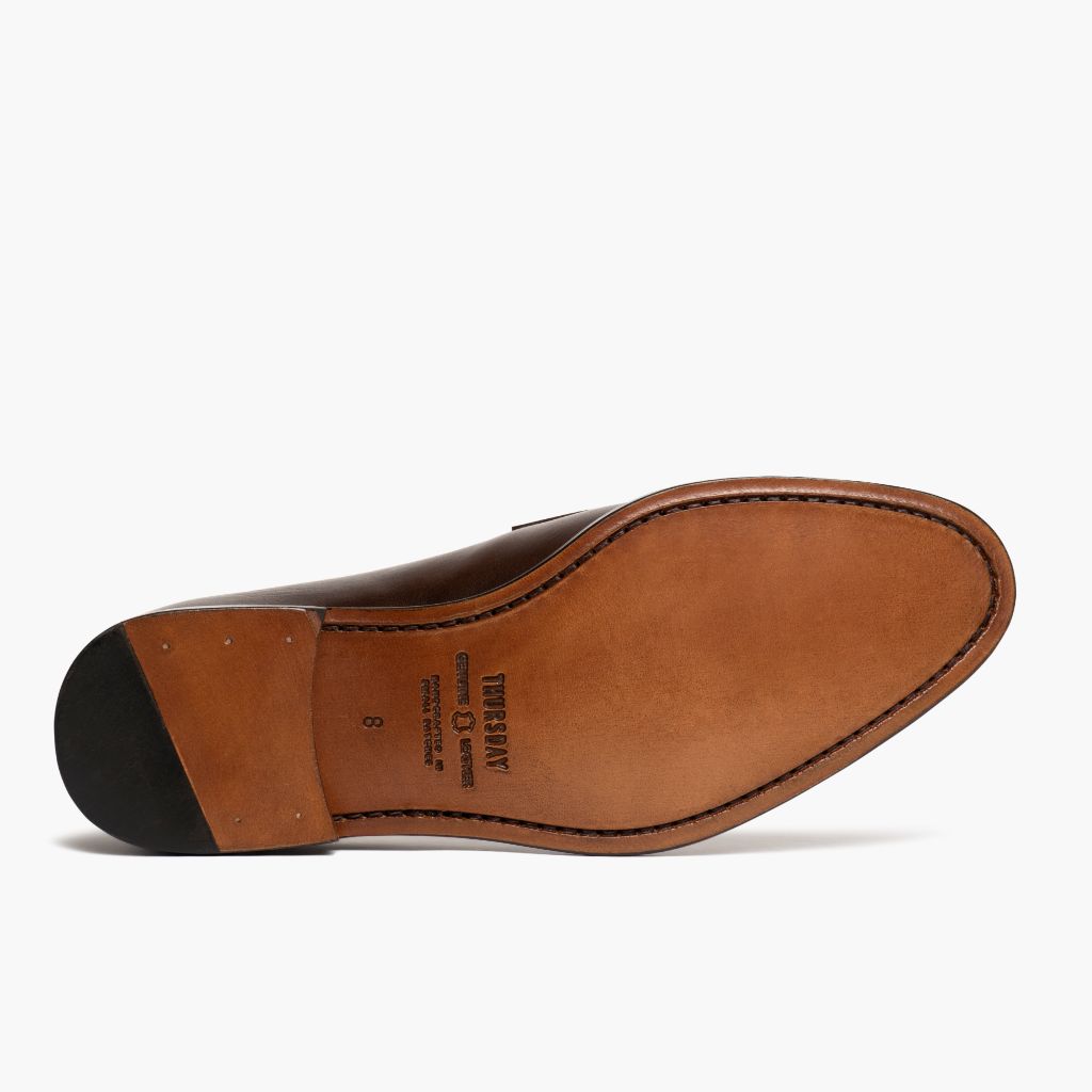 High-Traction Rubber Outsole & Lug Tread Pattern on Lincoln Edel-Mahagoni Leder-Sneaker für Herren