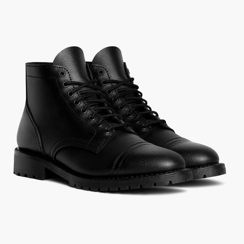 Vanguard Schwarz Waxed Roughout Leather Boots für Herren
