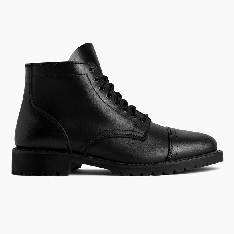 Vanguard Schwarz Waxed Roughout Leather Boots für Herren
