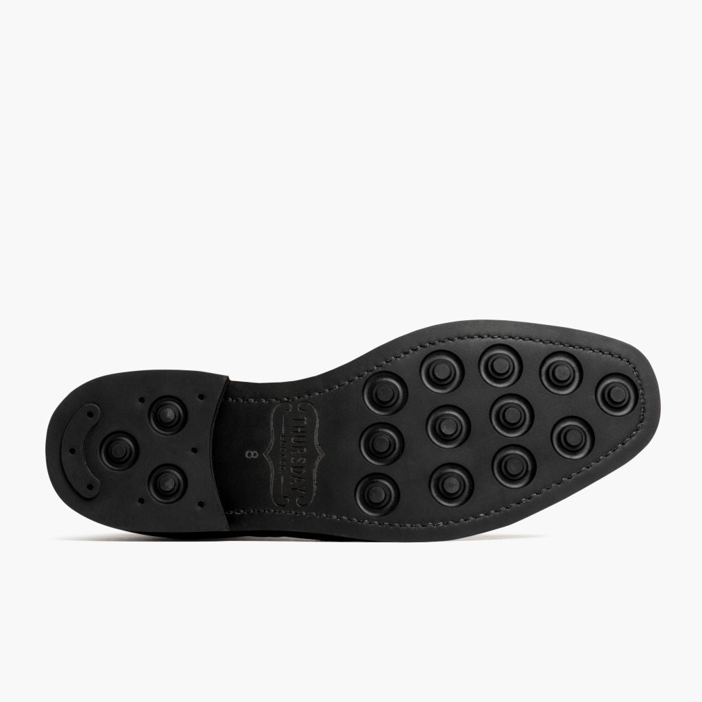 High-Traction Rubber Outsole & Lug Tread Pattern on Wingtip Schwarz Lederstiefel für Herren For Men