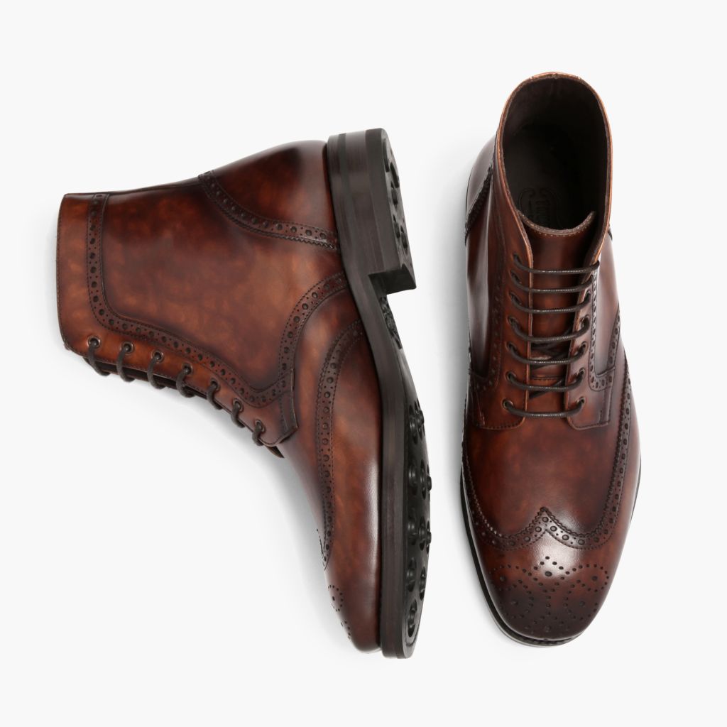 Wingtip Color #77 Lederstiefel für Herren For Men - Verstärkte Fersenkappe & präzise Doppelnaht