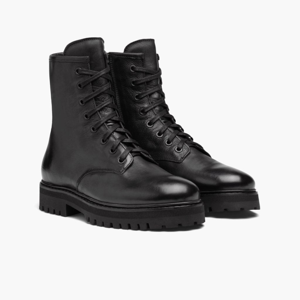 Black Full-Grain leather Boots - Rahmengenähte Goodyear-Welt-Konstruktion & vordere Zehenkappe
