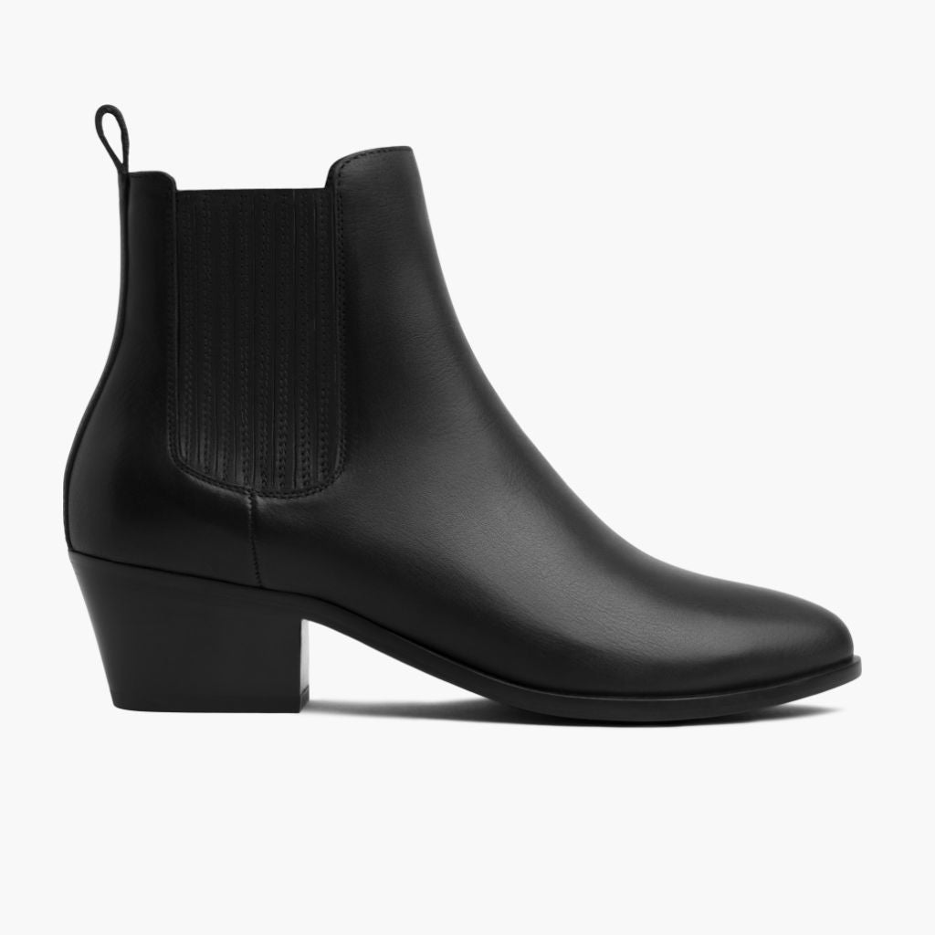Dreamer Bootie Schwarz Lederstiefel für Damen in schwarzem Rindleder - Seitenansicht | Online Kaufen