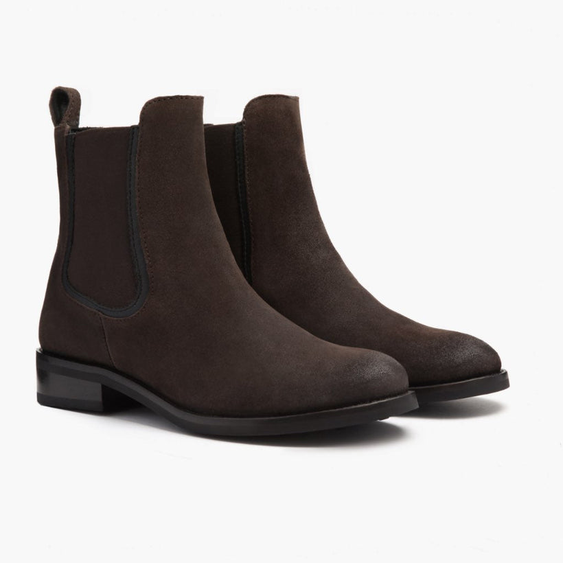 Duchess Dark Braun Suede Leather Boots für Damen
