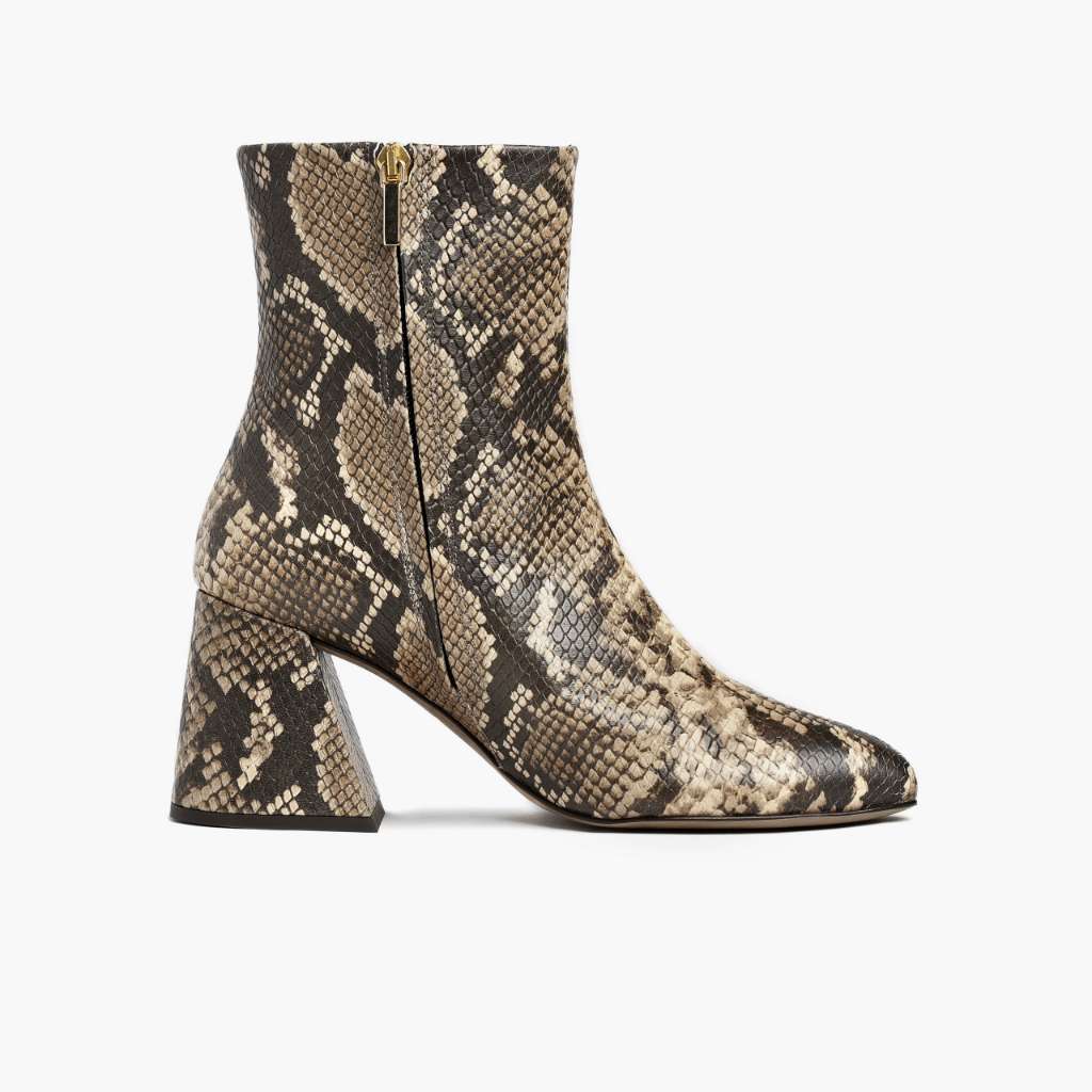 Heartbreaker Snake Print Lederstiefel für Damen - Verstärkte Fersenkappe & präzise Doppelnaht