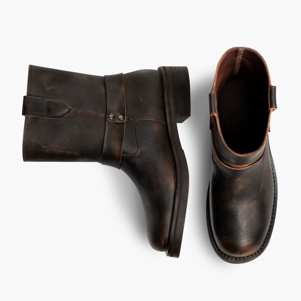 Outlaw Vintage-Braun Lederstiefel für Damen - Verstärkte Fersenkappe & präzise Doppelnaht