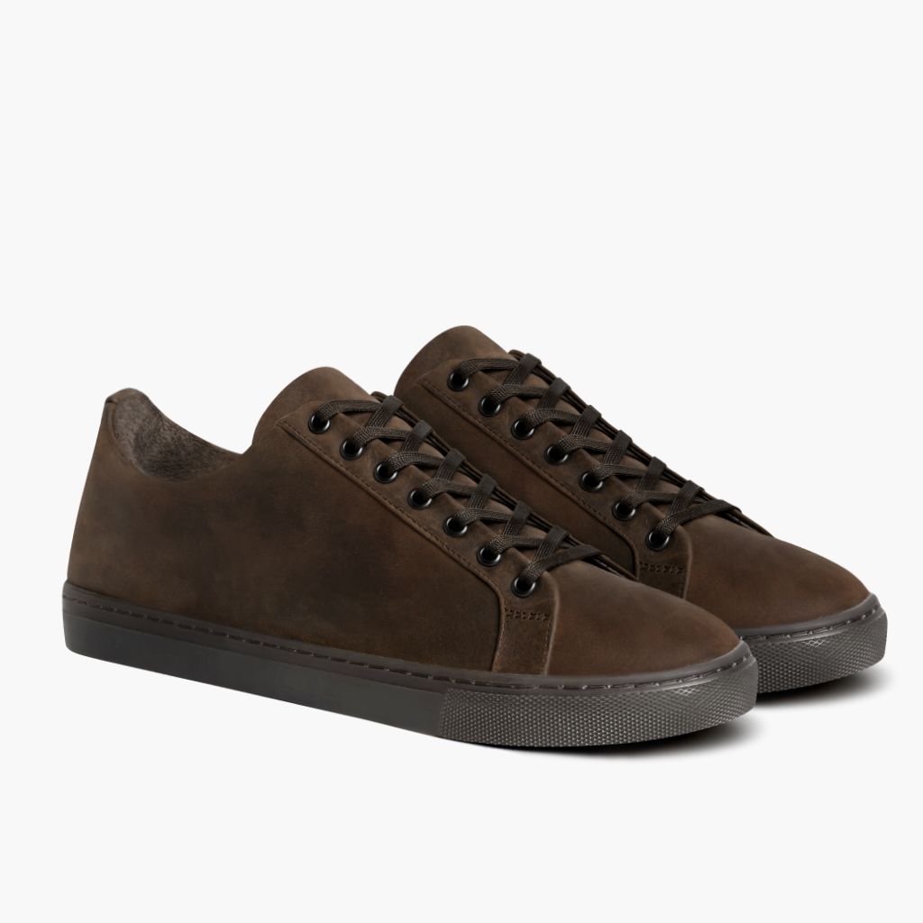 Premier Low Top Tabakbraun Leder-Sneaker für Damen in Classic Full-Grain Leather - Seitenansicht | Online Kaufen