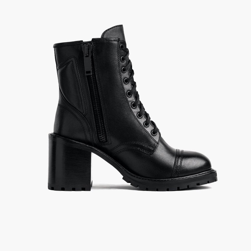 Rebel Schwarz Leather Boots für Damen