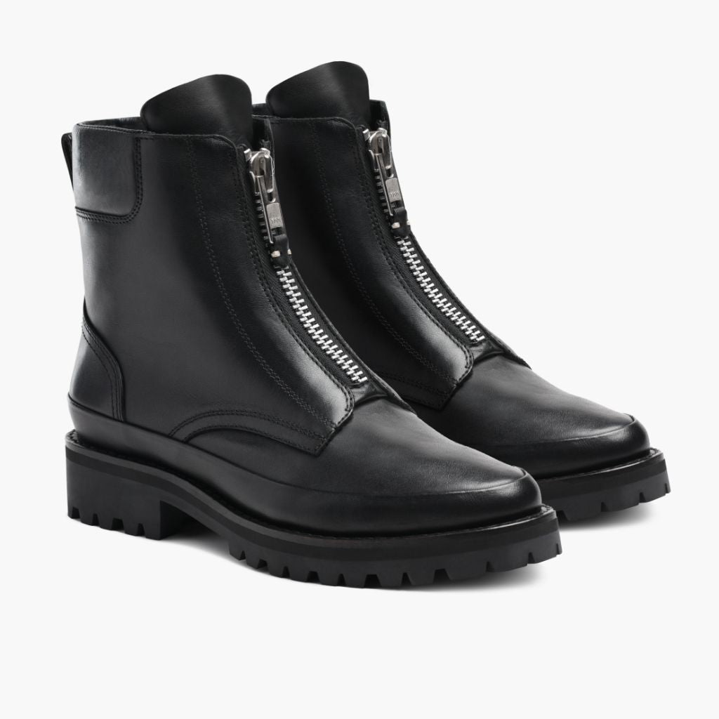 Black Full-Grain leather Boots - Rahmengenähte Goodyear-Welt-Konstruktion & vordere Zehenkappe