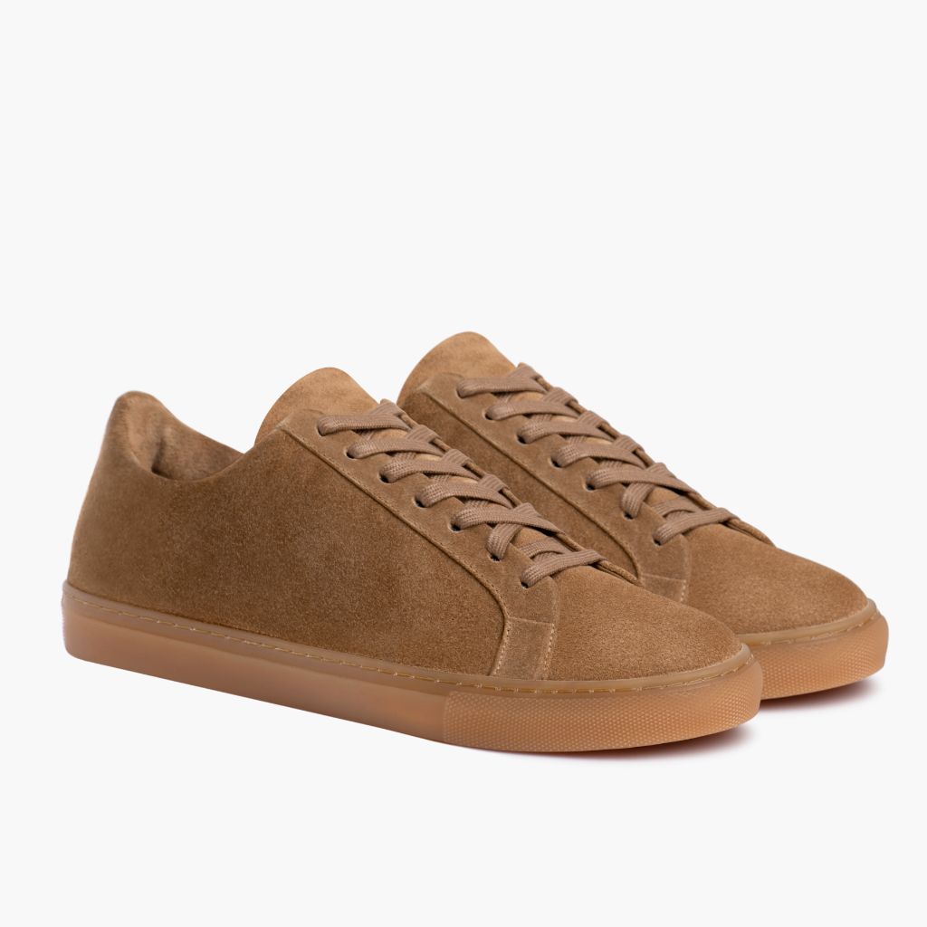 Premier Low Top Camel Leder-Sneaker für Damen in Camel Full-Grain Leather - Seitenansicht | Online Kaufen