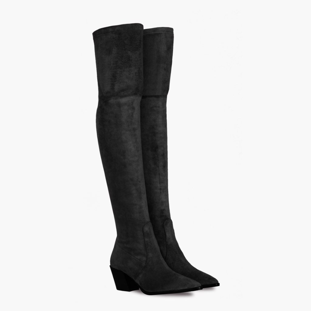 Black Full-Grain leather Boots - Rahmengenähte Goodyear-Welt-Konstruktion & vordere Zehenkappe