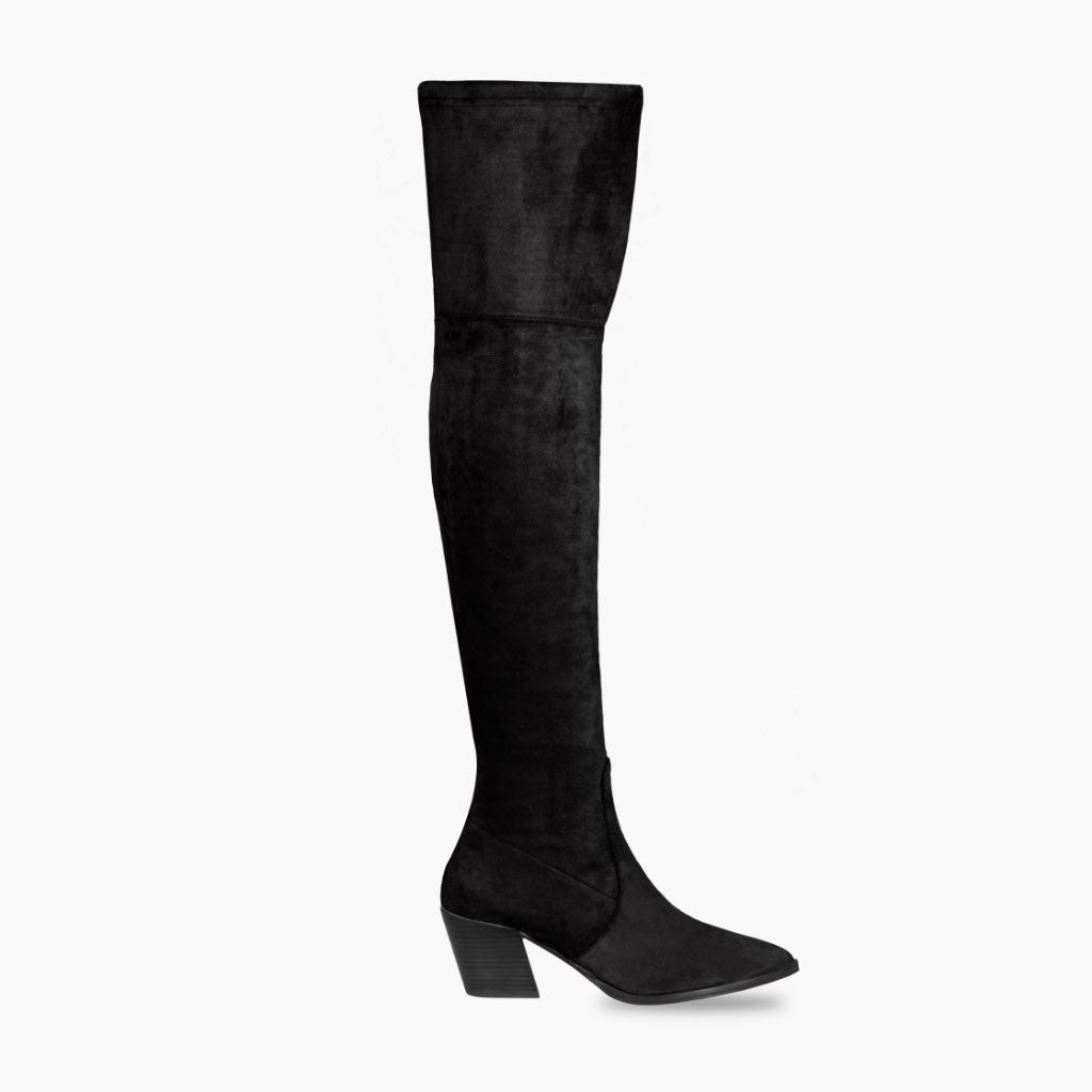 Tempest Schwarz Lederstiefel für Damen in schwarzem Rindleder - Seitenansicht | Online Kaufen