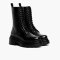 Fatale Schwarz Lederstiefel für Damen
