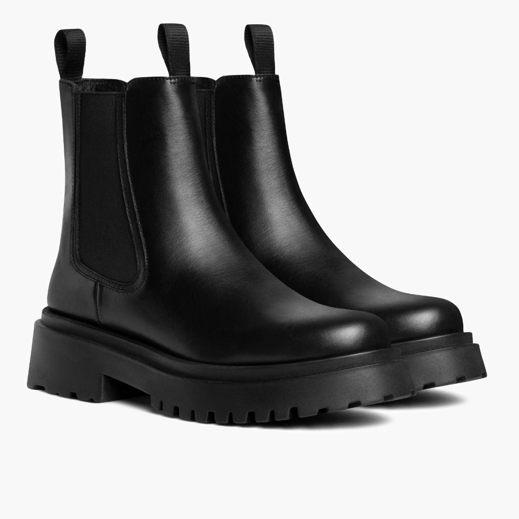 Black Full-Grain leather Boots - Rahmengenähte Goodyear-Welt-Konstruktion & vordere Zehenkappe