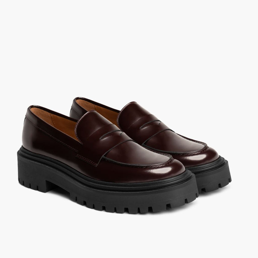 Penny Platform Bordeauxrot Leather Boots für Damen