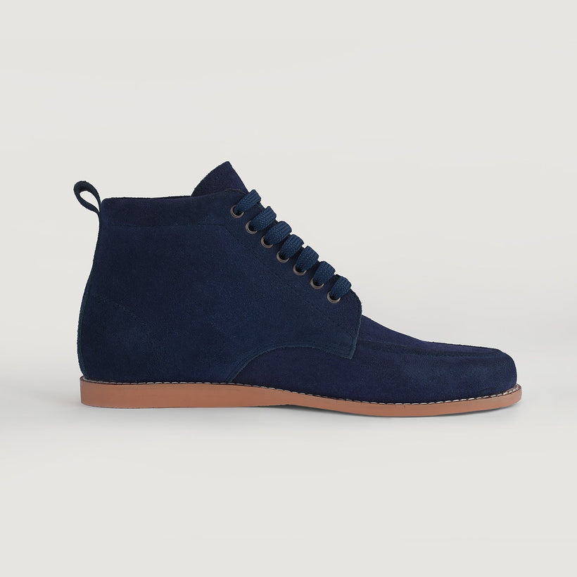 Bearman Moc Toe Blau Suede Boots für Herren