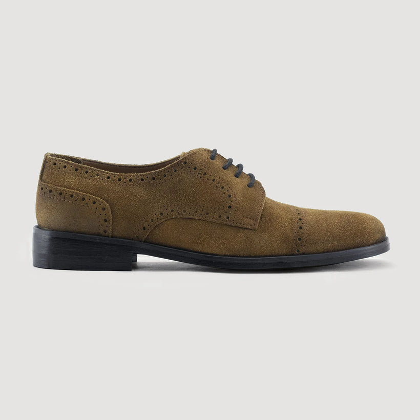 Dirk Brogues Derby Braun Suede Leather Shoes - StudGuard für Herren