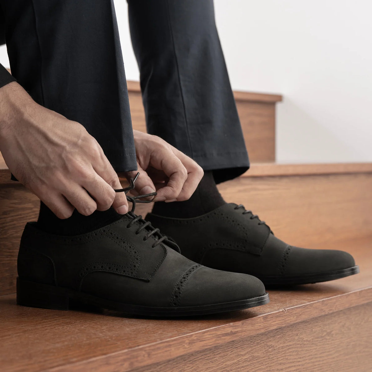 Orlaven Dirk Brogues Derby Matte Schwarz Nubuck Lederschuhe - StudGuard für Herren footwear image 10