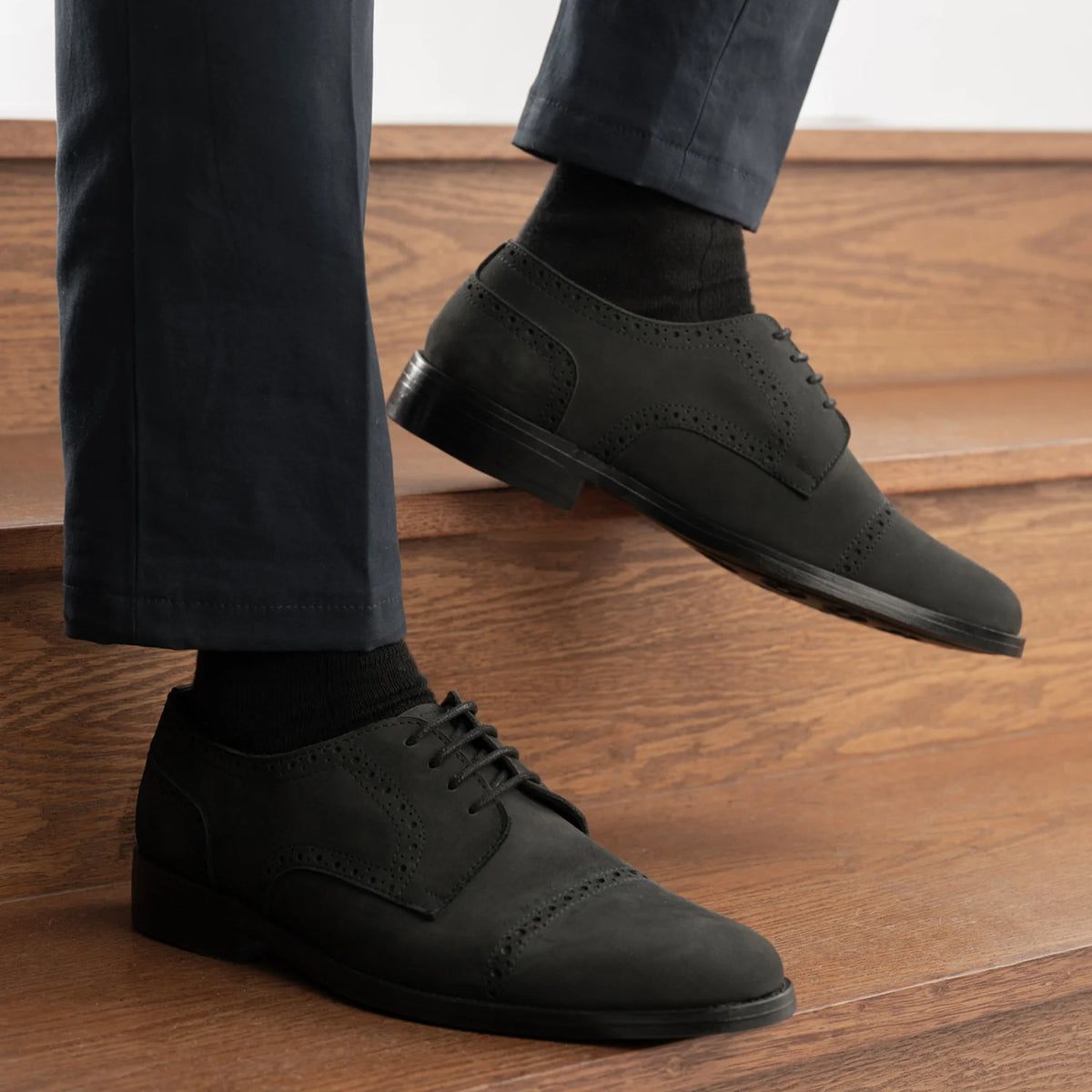 Orlaven Dirk Brogues Derby Matte Schwarz Nubuck Lederschuhe - StudGuard für Herren footwear image 9