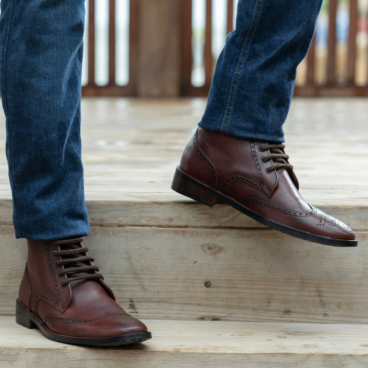 Orlaven Duster Brogues Derby Braun Burnished Lederstiefel - StudGuard für Herren footwear image 9