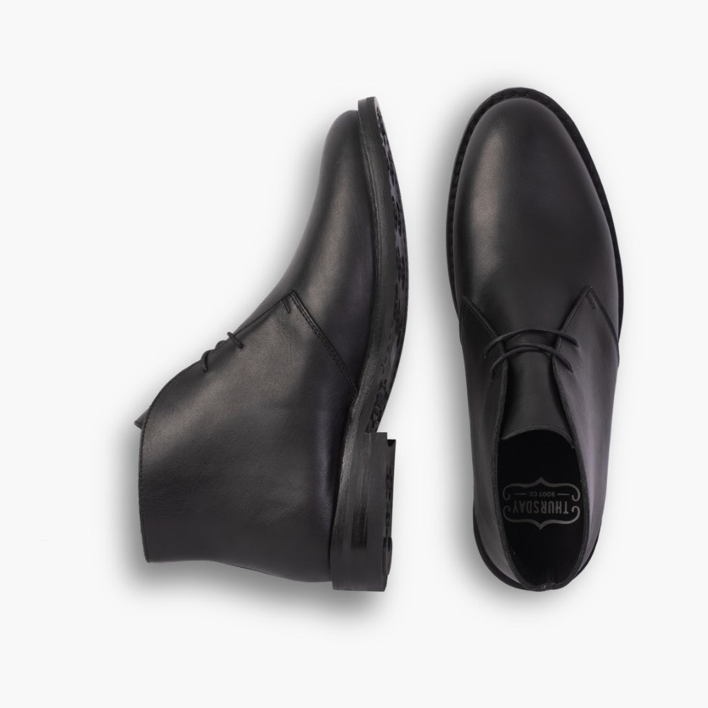 Scout Schwarz Lederstiefel für Herren For Men - Verstärkte Fersenkappe & präzise Doppelnaht