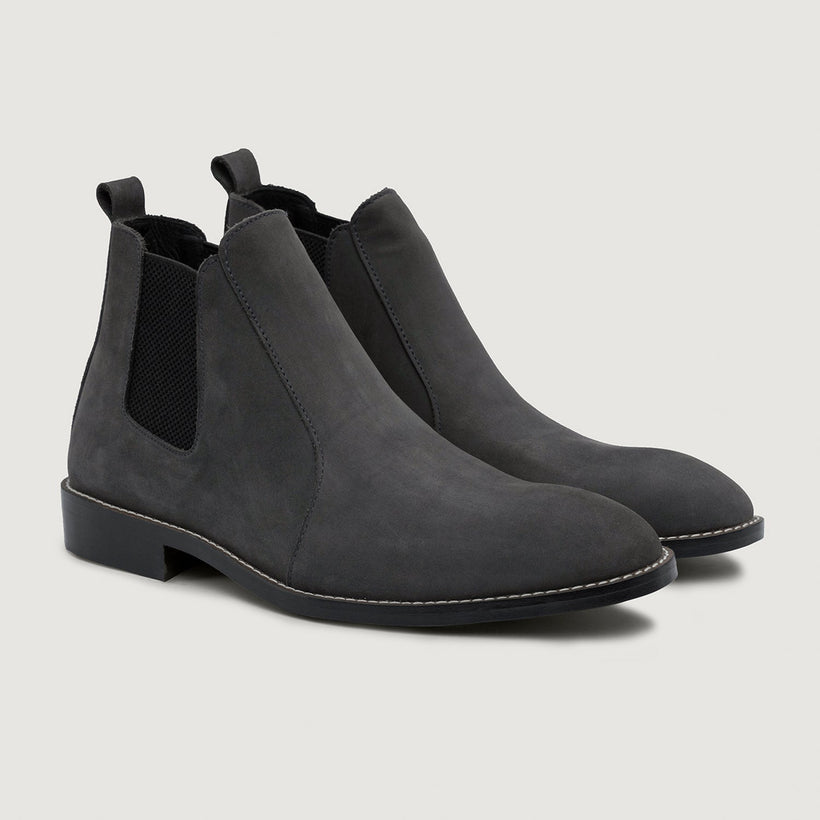 Clarkson Chelsea Grau Nubuck Lederstiefel - StudGuard für Herren