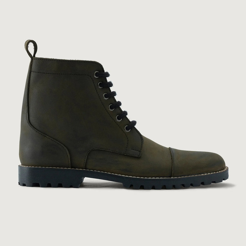 Knight Derby Olive Grün Pullup Lederstiefel - TerraGrip für Herren